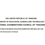 DSEE Exam Timetable May 2026 NECTA